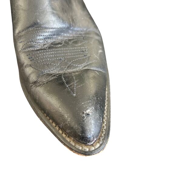 Code West Cowgirl Boots Black SZ7M Leather Western Classic Point Toe - Picture 10 of 16